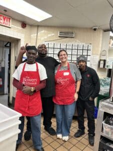 Volunteering at the Bowery Mission.